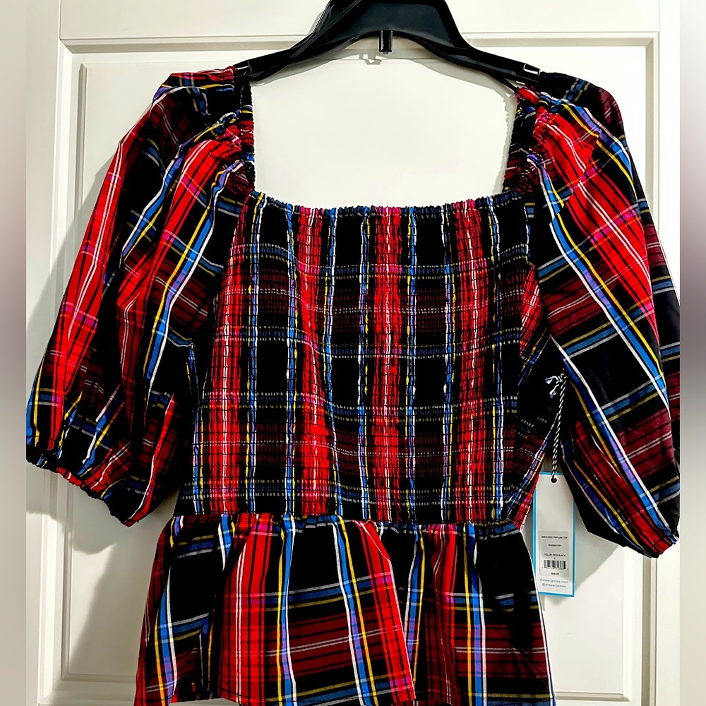 Beautiful plaid Peplum Shirt